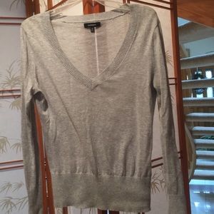 Express light gray 100% cotton lightweight sweater